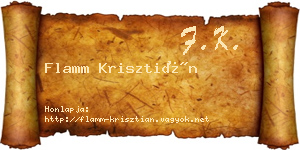 Flamm Krisztián névjegykártya